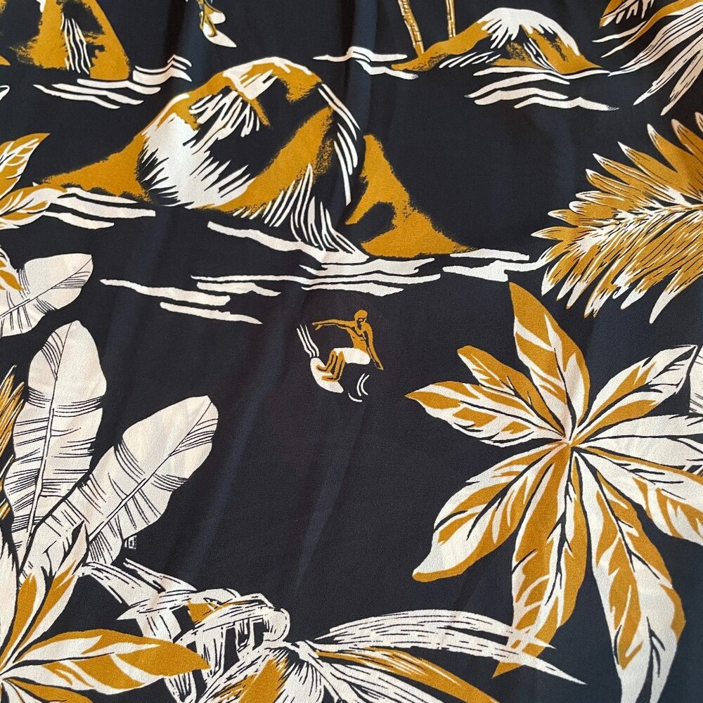 NWOT Size 14 H&M black white and golden yellow Hawaiian-print dress - Picture 10 of 15